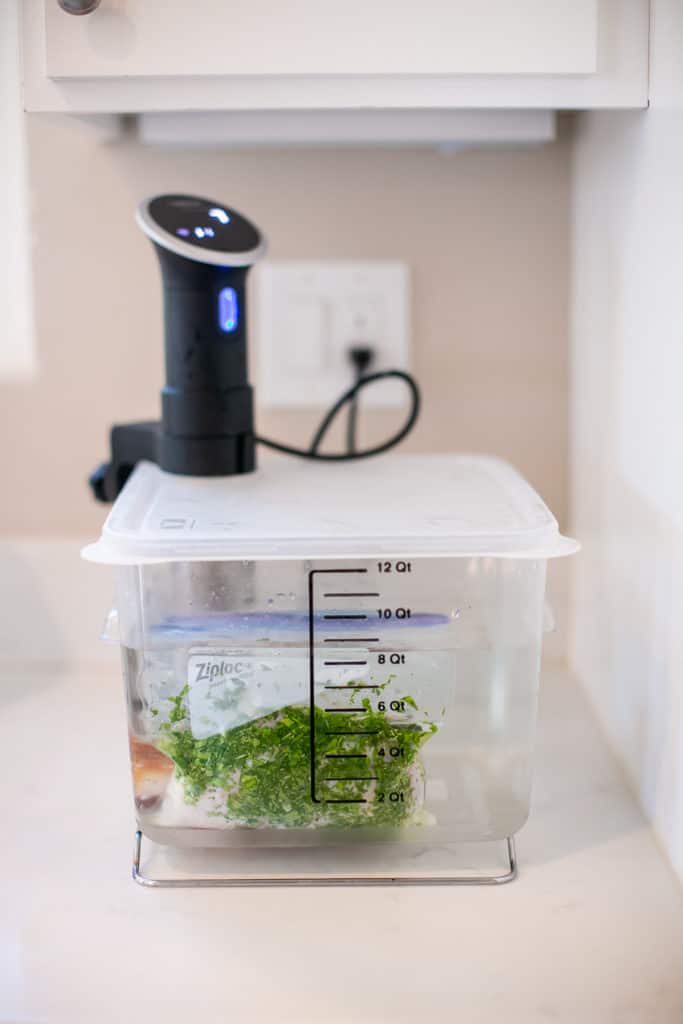 Using a sous vide precision cooker to tenderize and cook chicken