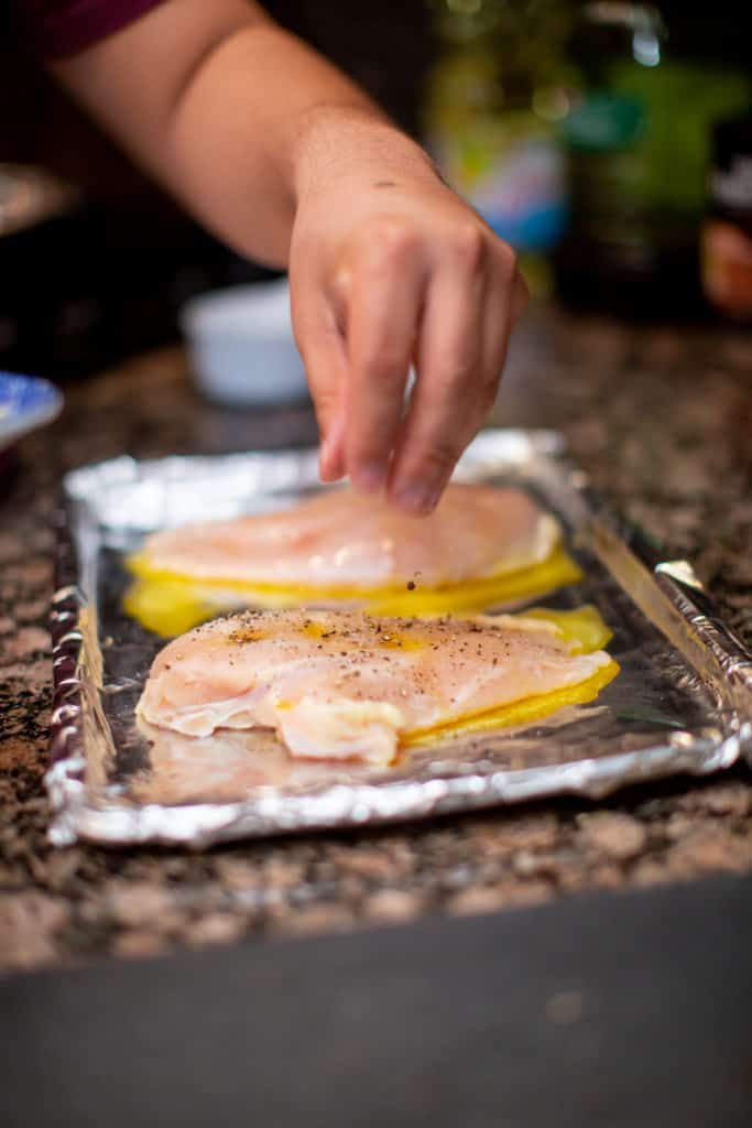 Adding butter will keep oven baked chicken breast moist