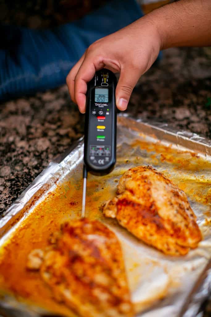 Roasting the chicken at 165°F to keep it juicy and moist