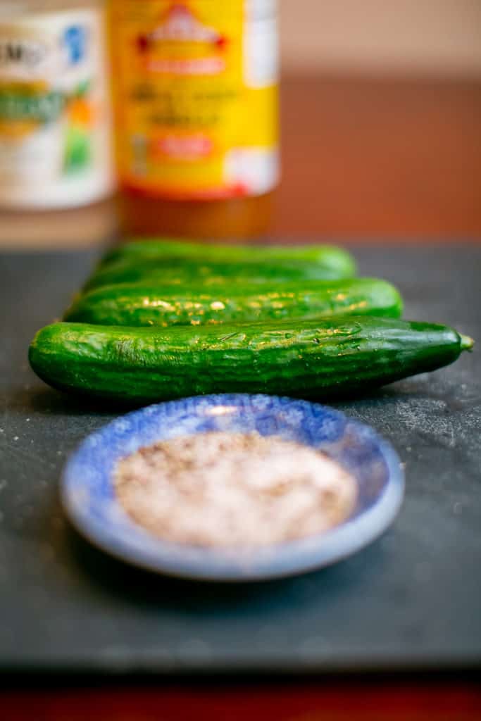 Photo of ingredients used to make a spicy pickle juice