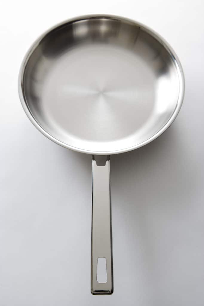 A stainless steel pan