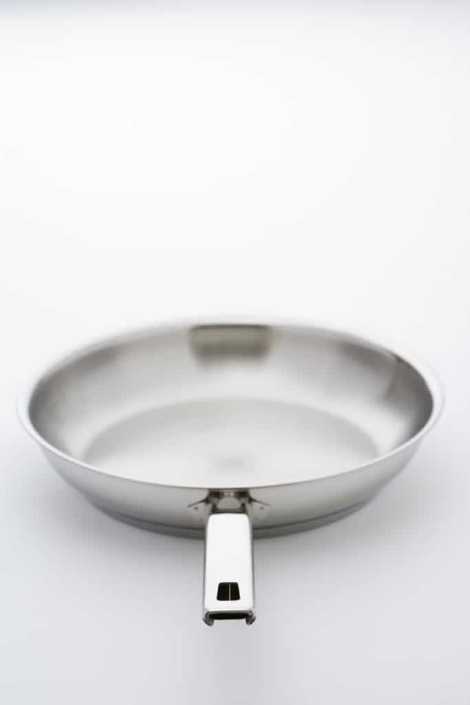 A stainless steel pan