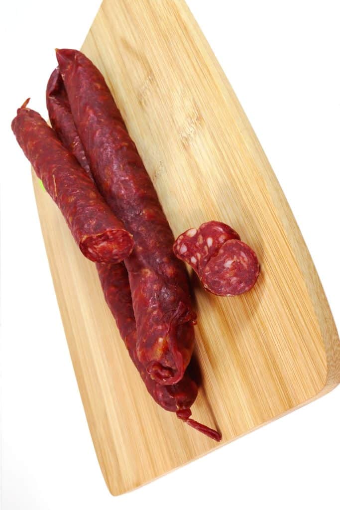 Chorizo on a wooden board