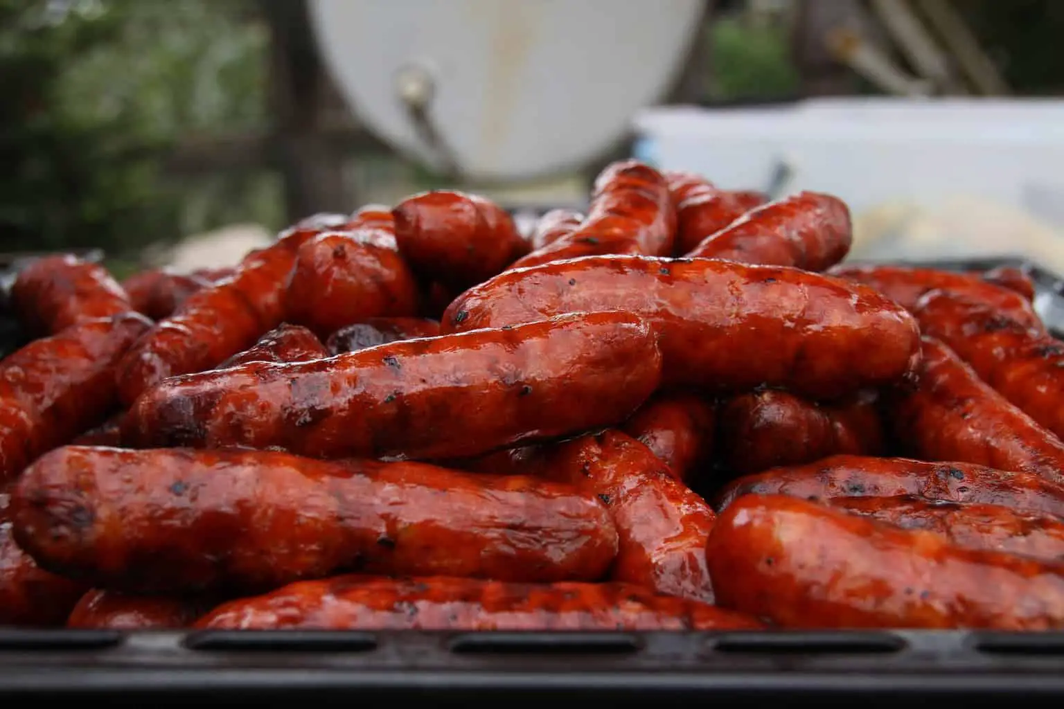 A tray of chorizo sausage