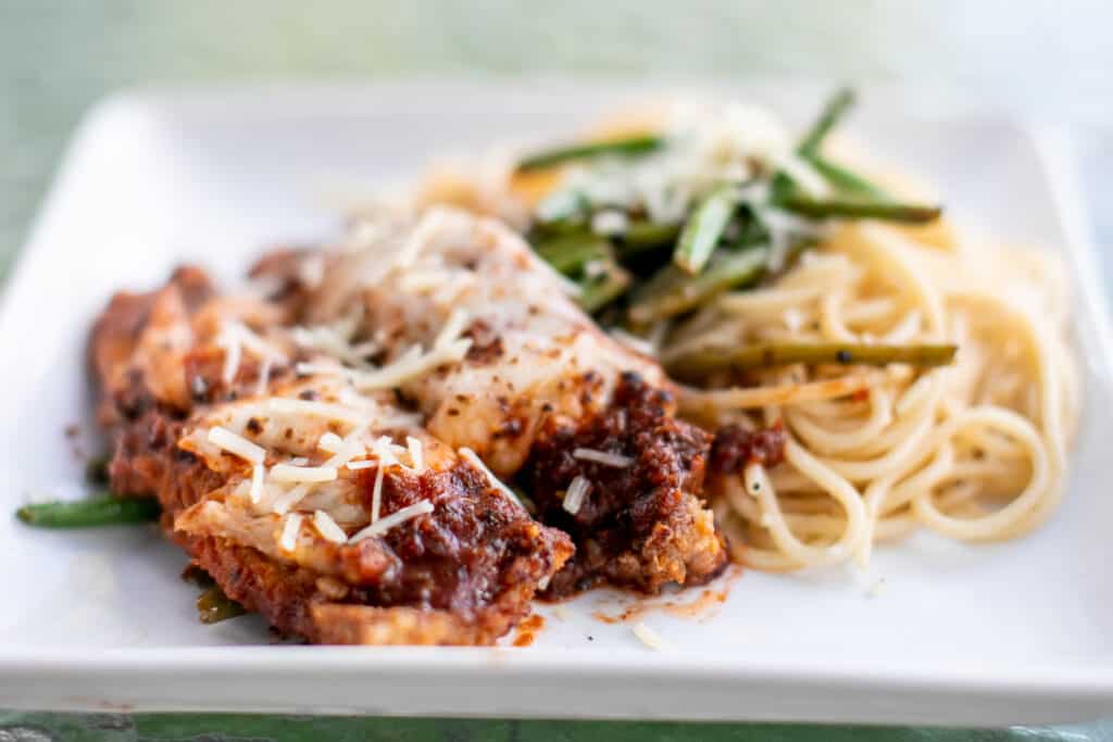 Veal parmigiana with a quick and easy marinara sauce recipe