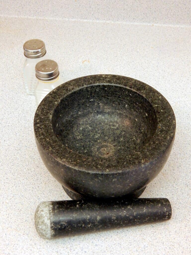 Newly cleaned mortar and pestle