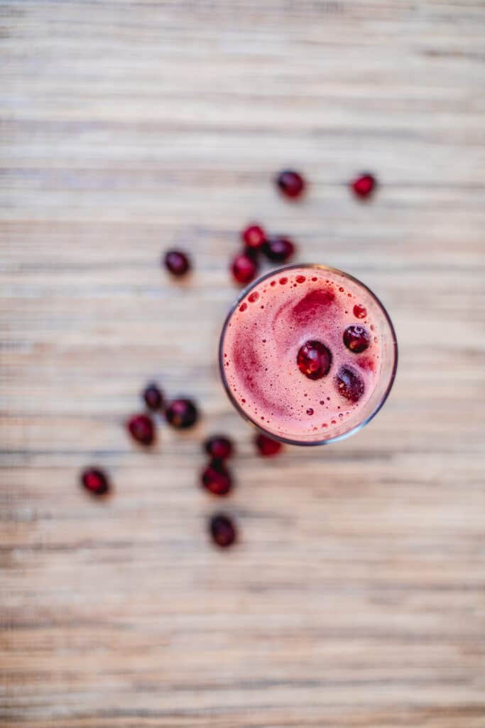 Cranberries in a cranberry drink