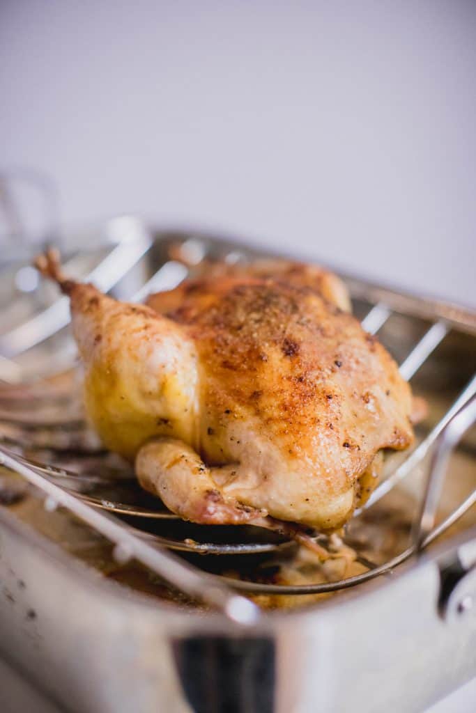 Roast Pheasant on an oven rack