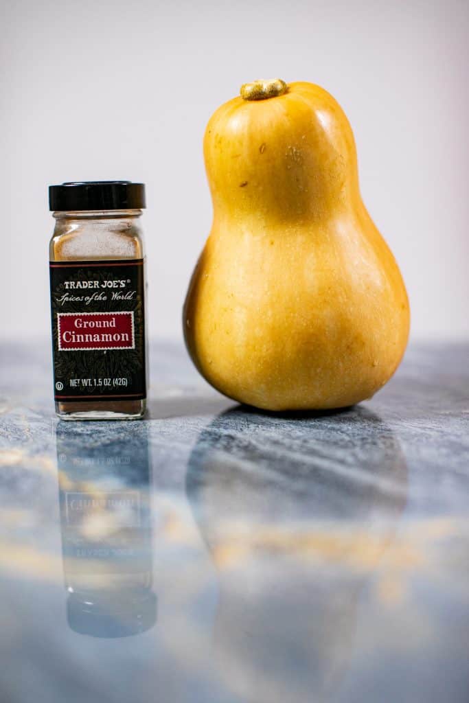 Butternut squash and cinnamon on a table