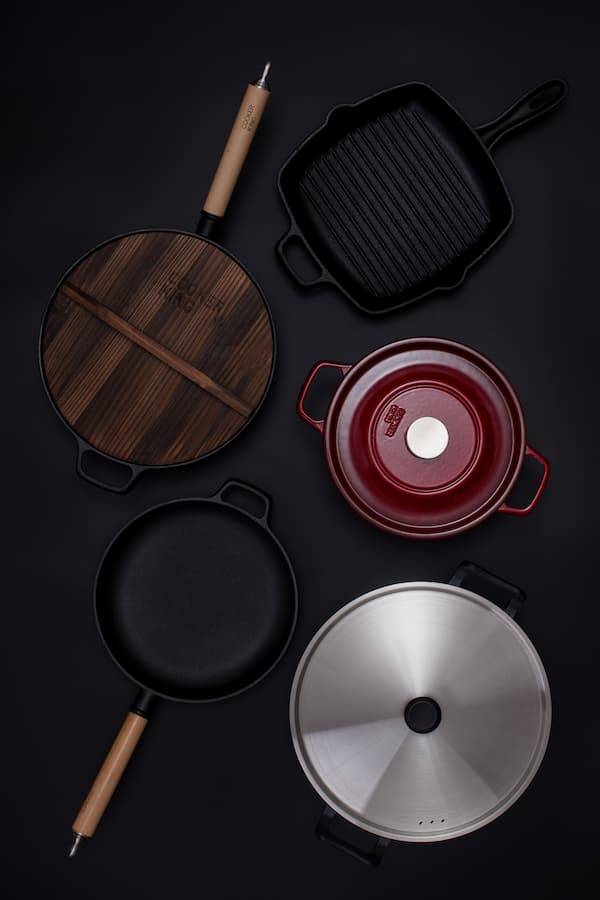 Cookware sets on the floor