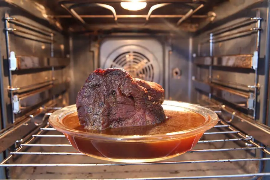 Beef roasting on a convection oven