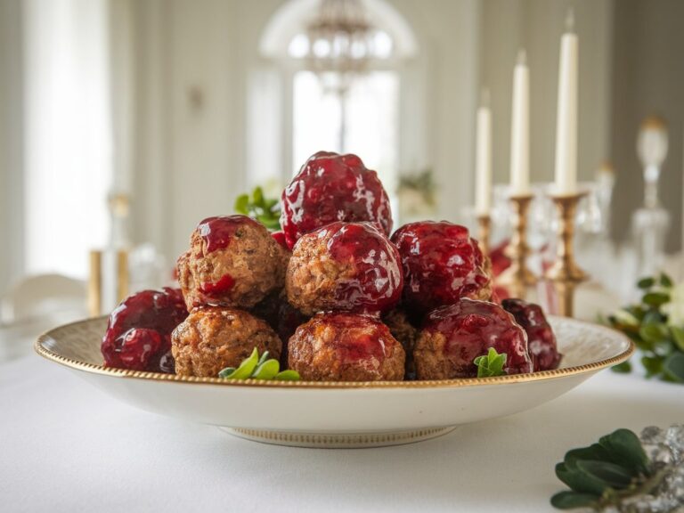 Tangy Cranberry-Glazed Meatballs