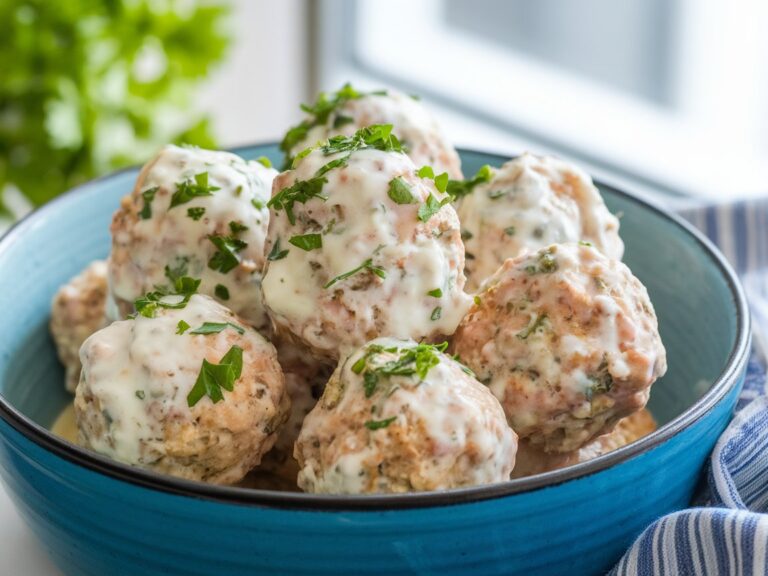 Creamy Parmesan White Sauce Meatballs