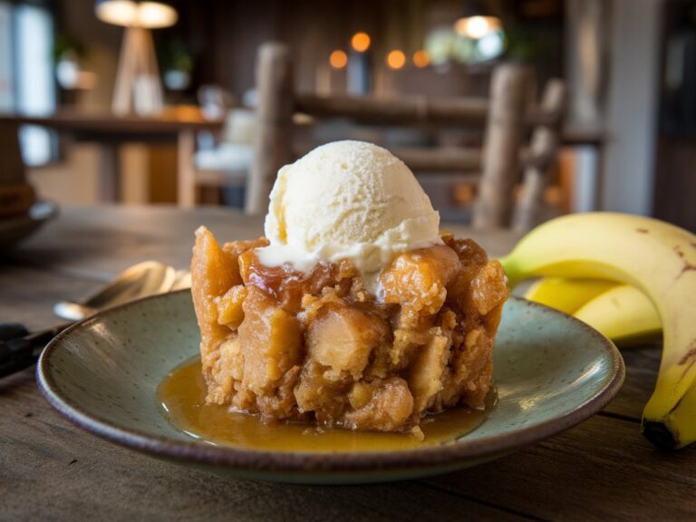 Gooey Caramelized Banana Bread Pudding