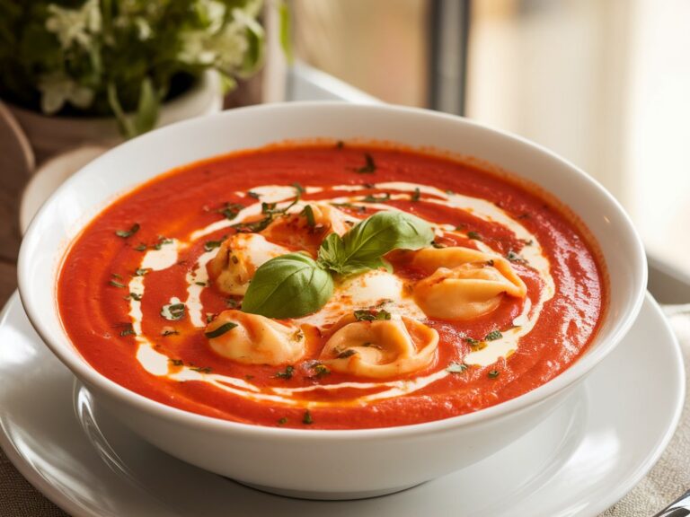 Creamy Roasted Tomato Tortellini Soup