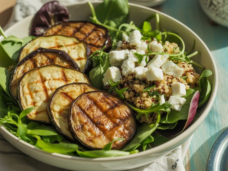 Smoky Roasted Aubergine & Herbed Quinoa Salad
