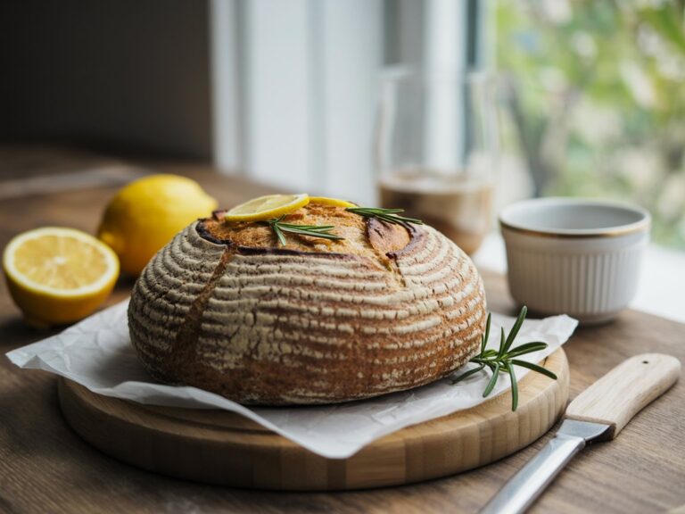 The Best Homemade Rosemary & Lemon Zest Skillet Sourdough