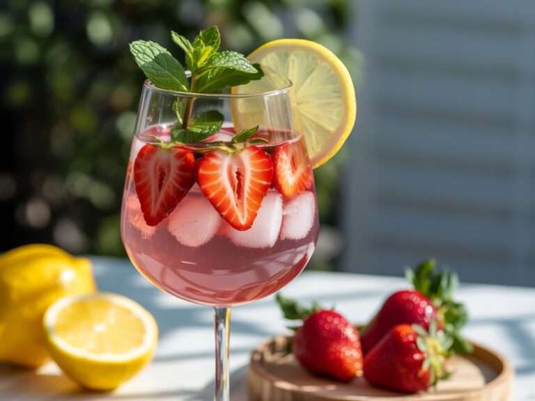Sun-Kissed Strawberry Lemonade Spritzer