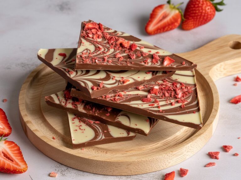 Easy & Silky Chocolate Covered Strawberry Bark